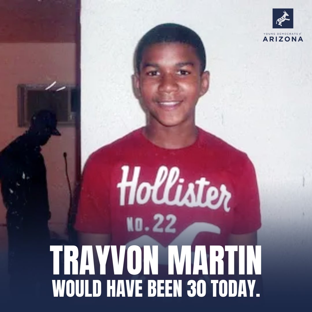 Trayvon Martin should be celebrating his 30th birthday today.

While walking home, Trayvon was profiled, pursued, and killed—his life stolen because of racist assumptions. His killer walked free.

Happy heavenly birthday, Trayvon. We will never stop fighting for justice.