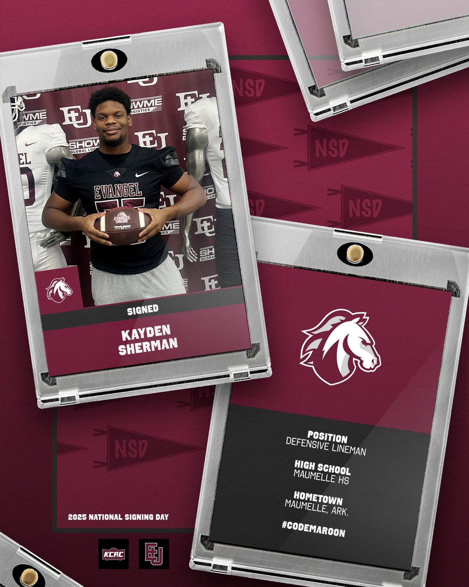 Welcome Kayden Sherman to the Evangel Family! ✍️

🏈: Defensive Lineman
🏫: Maumelle HS
📍: Maumelle, Ark.

#CodeMaroon // #NSD25