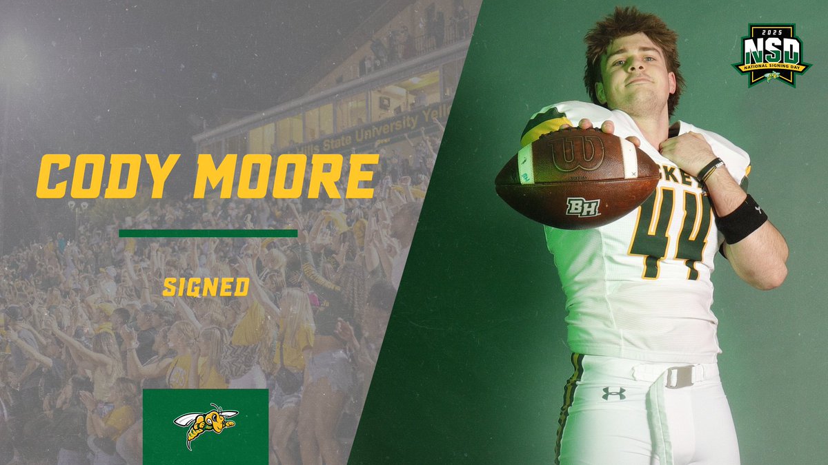 BHSU Football (@bhsufb) on Twitter photo Welcome to The Hills, Cody Moore! π²π
π | Loveland, Colorado
π | Loveland High School
π | Defensive Line
π | 6'2"
βοΈ | 225
π± | <a href="/MooreCody44/">Cody Moore</a>
#NSD25 #PlayInTheHills25 #WEoverME Welcome to The Hills, Cody Moore! π²π
π | Loveland, Colorado
π | Loveland High School
π | Defensive Line
π | 6'2"
βοΈ | 225
π± | <a href="/MooreCody44/">Cody Moore</a>
#NSD25 #PlayInTheHills25 #WEoverME