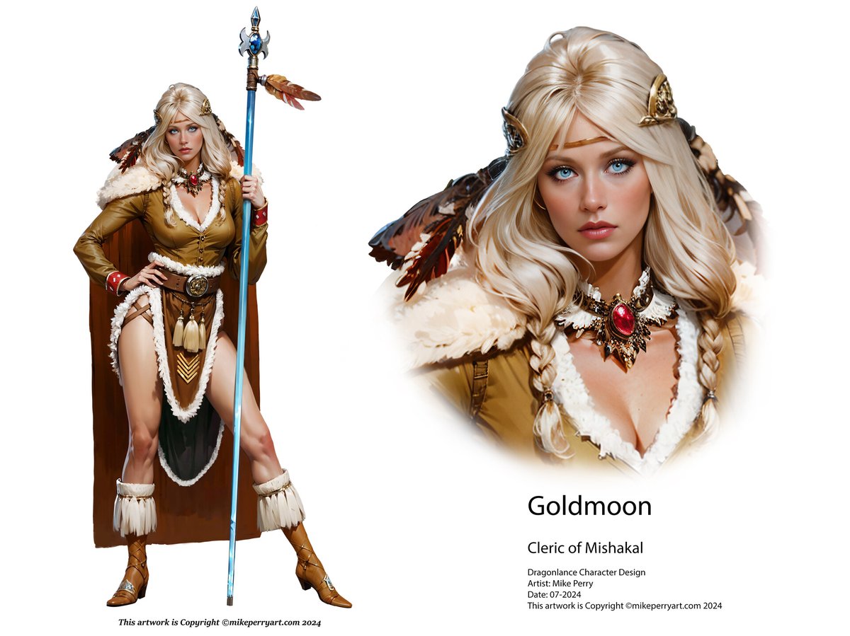 Goldmoon, Mike Perry. Almost perfect. I could wish for pants....
<a href="/YoDanno/">YoDanno #DragonlanceDragonlance</a>, this is for you, Bro'