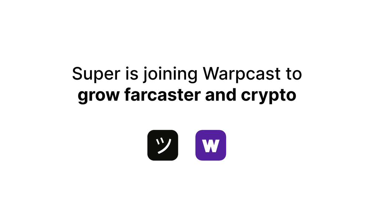 wojkuli's tweet photo. announcement time: super is joining warpcast

we are joining forces with @dwr and @varunsrin to build farcaster into the most important social network on the planet, together

farcaster has never been stronger and i’m grateful for everyone who helped us get here

below is the story and what is happening next