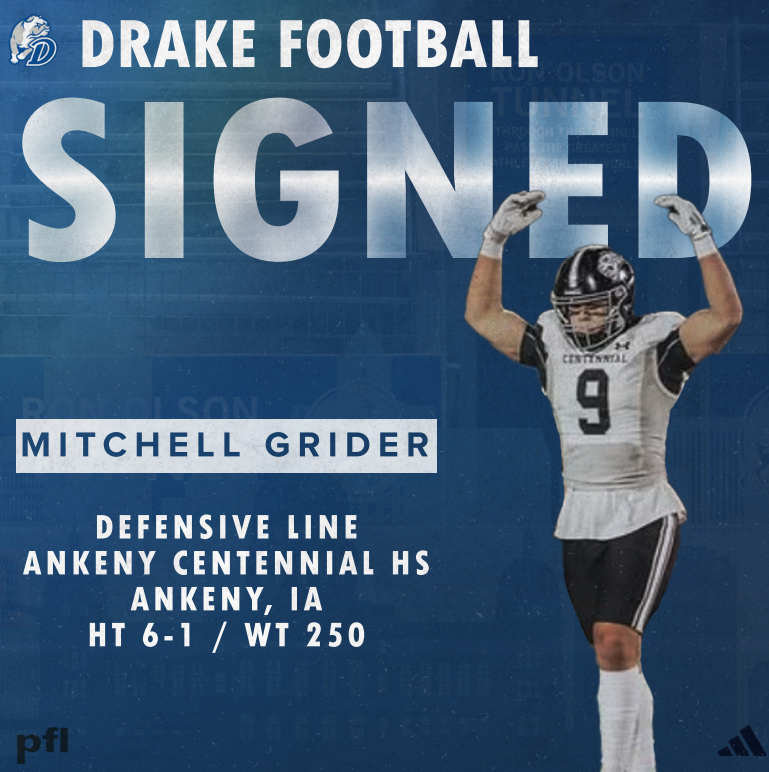 𝗪𝗲𝗹𝗰𝗼𝗺𝗲 𝘁𝗼 𝗗𝗿𝗮𝗸𝗲, <a href="/MitchellGrider3/">Mitchell Grider</a> ‼️

🏈📹 bit.ly/4hMVnVt

#DSMHometownTeam