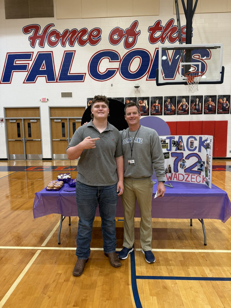 We had 6 LAKE athletes, representing 5 sports, sign to play collegiate athletics this morning!  Congratulations!!  <a href="/CLHS__Baseball/">Clear Lake Baseball</a> <a href="/CLHSBoysSoccer/">ClearLakeBoysSoccer</a> <a href="/CLHSFalcons/">Clear Lake Falcon Football</a> <a href="/lake_softball/">Clear Lake Softball</a> <a href="/CCISDAthletics/">CCISD Athletics</a> @CLHSFBrecruit <a href="/ClhsGirls/">CLHSGirlsAthletics</a>