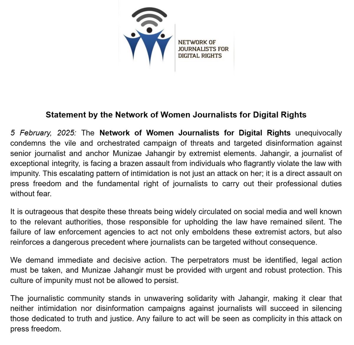 Network of Women Journalists for Digital Rights tweet media