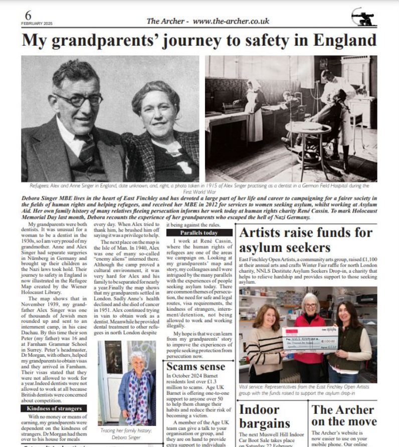 Rene_Cassin's tweet photo. Our @DeboraSinger1 grandfather's journey to safety is now represented in the Refugee Map of @wienerlibrary. Similarly to now, refugees were detained indefinitely.  We urge the gov to ensure there is a compassionate asylum system.
🔗https://t.co/oJGf5axNxy
#BordersBill #SafeRoutes https://t.co/pY8hdkh2eU