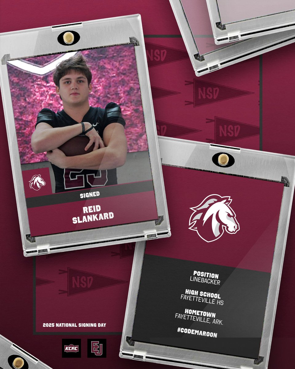 Welcome Reid Slankard to the Evangel Family! ✍️

🏈: Linebacker
🏫: Fayetteville HS
📍: Fayetteville, Ark.

#CodeMaroon // #NSD25