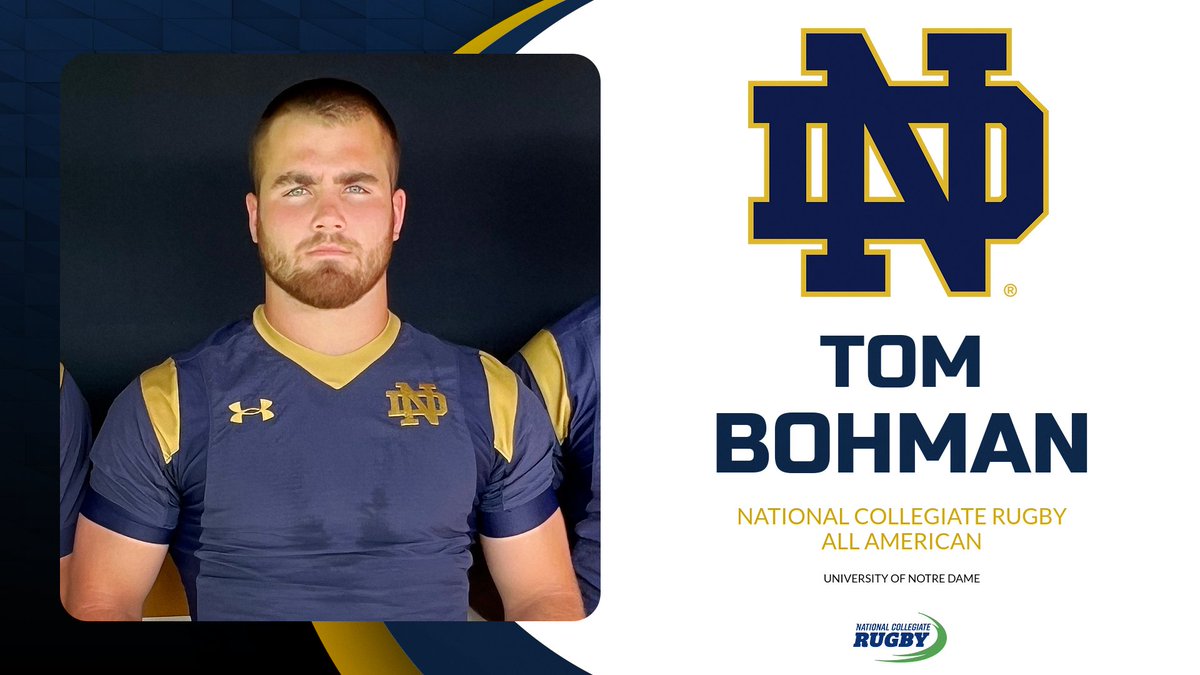 Notre Dame Rugby (@ndrugby) on Twitter photo Congratulations to sophomore Tom Bohman, who was named on the <a href="/ncrrugby/">National Collegiate Rugby</a> D1 All American team. See the full team here: ncr.rugby/news/2024-mens… Congratulations to sophomore Tom Bohman, who was named on the <a href="/ncrrugby/">National Collegiate Rugby</a> D1 All American team. See the full team here: ncr.rugby/news/2024-mens…