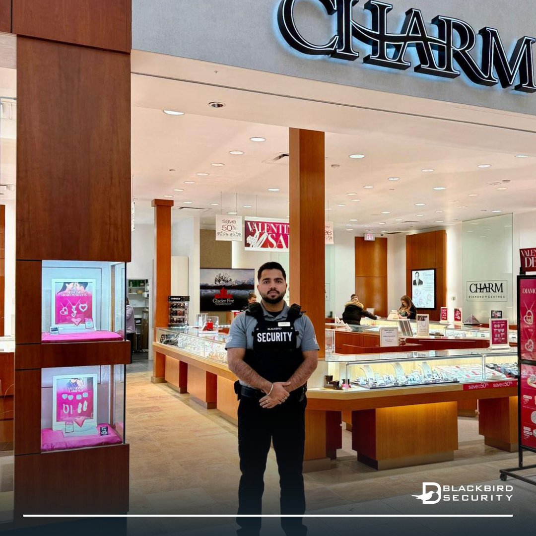 Blackbirdsecur1's tweet image. Jewelry store robberies in Ontario have surged—40+ incidents in 2024 alone. That’s why Charm Diamond Centre trusts Blackbird Security. Now securing 11 sites, 7 days a week. 

#RetailSecurity #TacticalSecurity