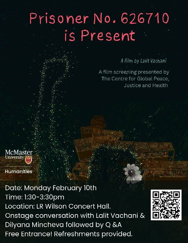 You are invited to a public film screening of Prisoner No. 626710 is Present next Monday, February 10, 2025. Admission is free and refreshments provided.

Date: February 10, 2025; 1.30-3.30pm