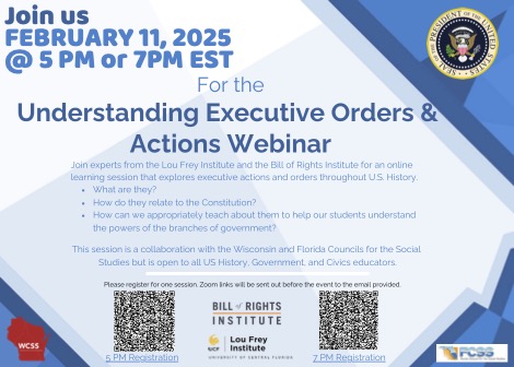 Jen Jolley (@jjolleymsd) on Twitter photo Social Studies educators, check out this timely webinar on Feb 11 on Executive Orders hosted by the <a href="/BRInstitute/">Bill of Rights Institute</a> and <a href="/loufreyinst/">Lou Frey Institute</a> Social Studies educators, check out this timely webinar on Feb 11 on Executive Orders hosted by the <a href="/BRInstitute/">Bill of Rights Institute</a> and <a href="/loufreyinst/">Lou Frey Institute</a>