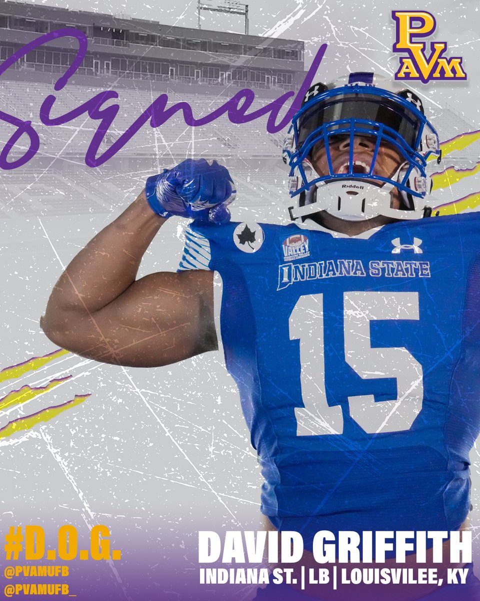 pvamufb_'s tweet photo. Officially on the Hill✍️
Welcome home, David “DJ” Griffith!

#DOG | #WTW | #PVAMUFootball https://t.co/gLpmB2Let4