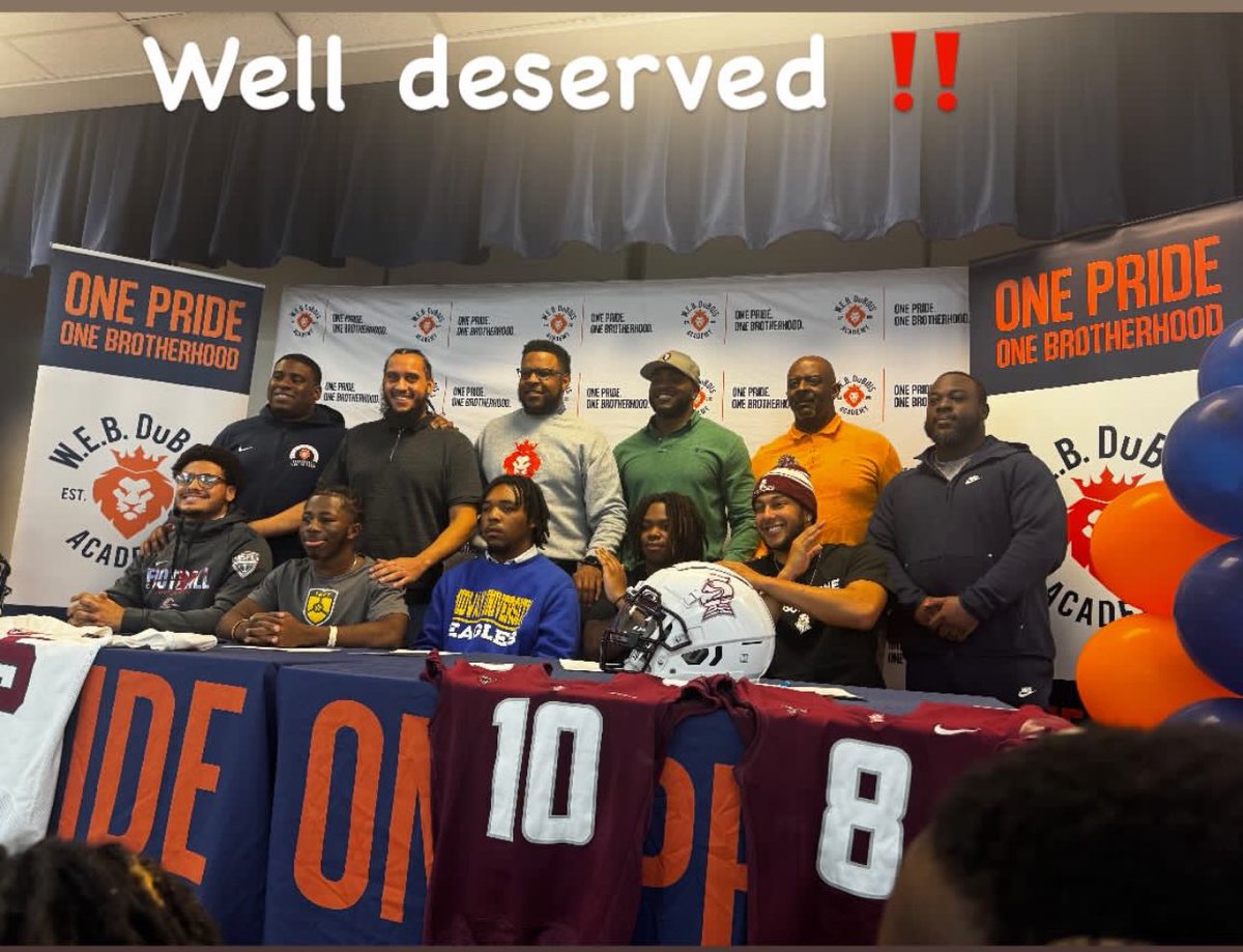 Congrats to the first group of Football signees in <a href="/_DuboisFootball/">W.E.B. Dubois Academy Football</a> History!! Great group of young men with big futures ahead of them! #LionPride🦁💙