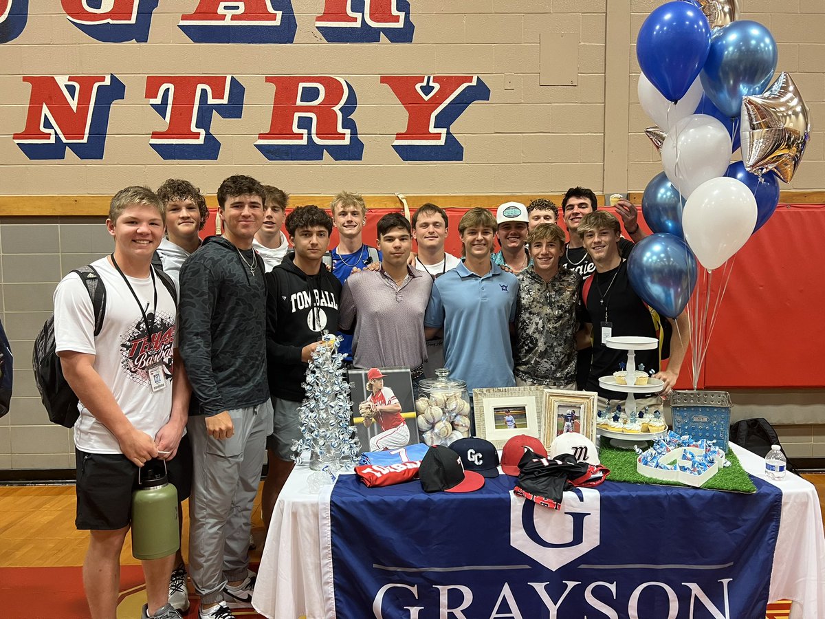 Caleb Daniell (@calebdaniell2) on Twitter photo Signing day! 📝
I would like to thank my parents, brother, all <a href="/tomball_bsball/">Tomball High School Baseball</a> and <a href="/RecruitMETx/">METx Recruiting</a> coaches who have helped me along this ride. Thank you <a href="/twall525/">Trey Wall⚾</a> for all you’ve taught me the past 10 years.
Go Vikings!
<a href="/GraysonBaseball/">Grayson Baseball</a> Signing day! 📝
I would like to thank my parents, brother, all <a href="/tomball_bsball/">Tomball High School Baseball</a> and <a href="/RecruitMETx/">METx Recruiting</a> coaches who have helped me along this ride. Thank you <a href="/twall525/">Trey Wall⚾</a> for all you’ve taught me the past 10 years.
Go Vikings!
<a href="/GraysonBaseball/">Grayson Baseball</a>