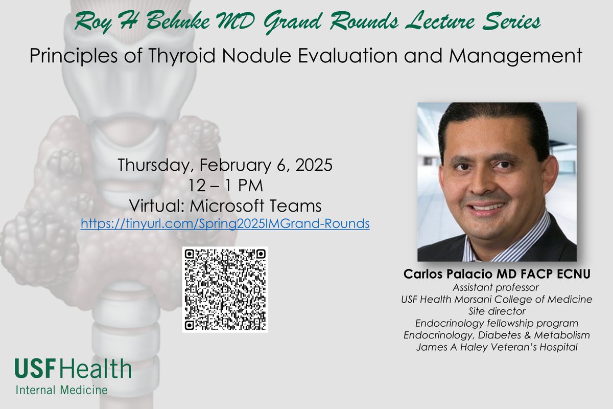 Join us for Grand Rounds tomorrow, 2/6, at noon.
Virtual via Microsoft Teams: tinyurl.com/Spring2025IMGr…