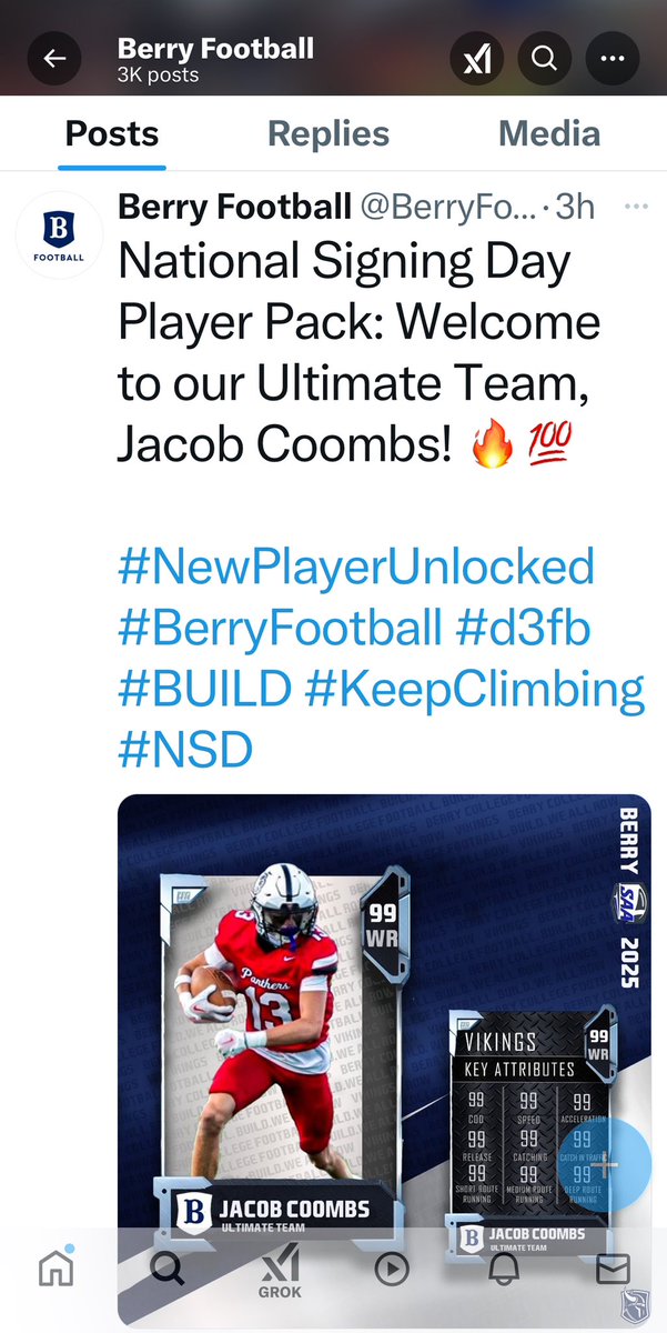 Jacob Coombs (@jacob_coombs11) on Twitter photo So happy to continue my education and football career at Berry College! Thanks to everyone who supported me along the way.
<a href="/BCCoachK/">Tony Kunczewski</a> So happy to continue my education and football career at Berry College! Thanks to everyone who supported me along the way.
<a href="/BCCoachK/">Tony Kunczewski</a>