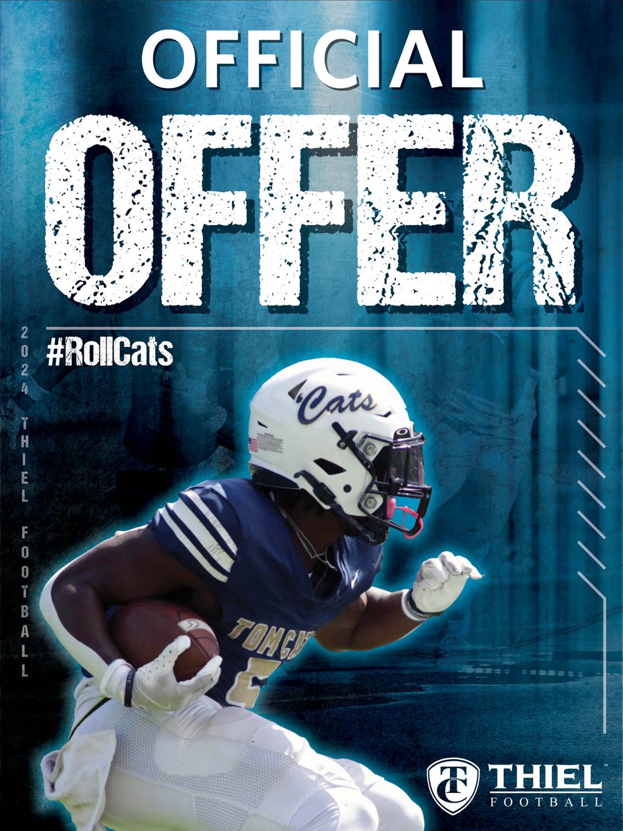 After a great phone call with @CoaRivers8 I am extremely blessed to have received my first official offer !!🙏🏾
Division lll #RollCats @Thiel_Football <a href="/JWNfootball/">JW North HS Football Recruiting</a> <a href="/CoachOP_Vaipulu/">Coach OP</a>