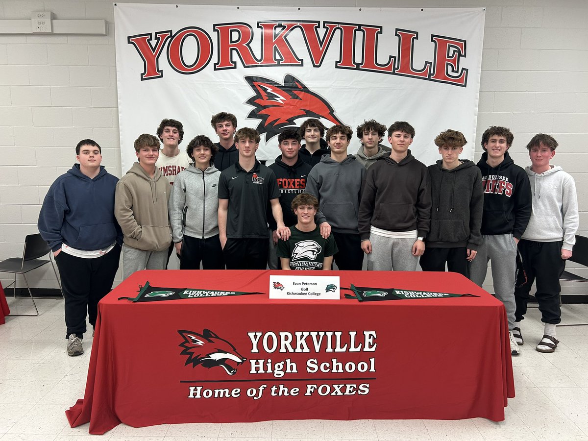 Congrats to Evan Peterson on committing to attend school and golf at Kishwaukee College! <a href="/kougarathletics/">Kishwaukee College Athletics</a> <a href="/FoxesYhs/">YHS Boys Golf</a>
