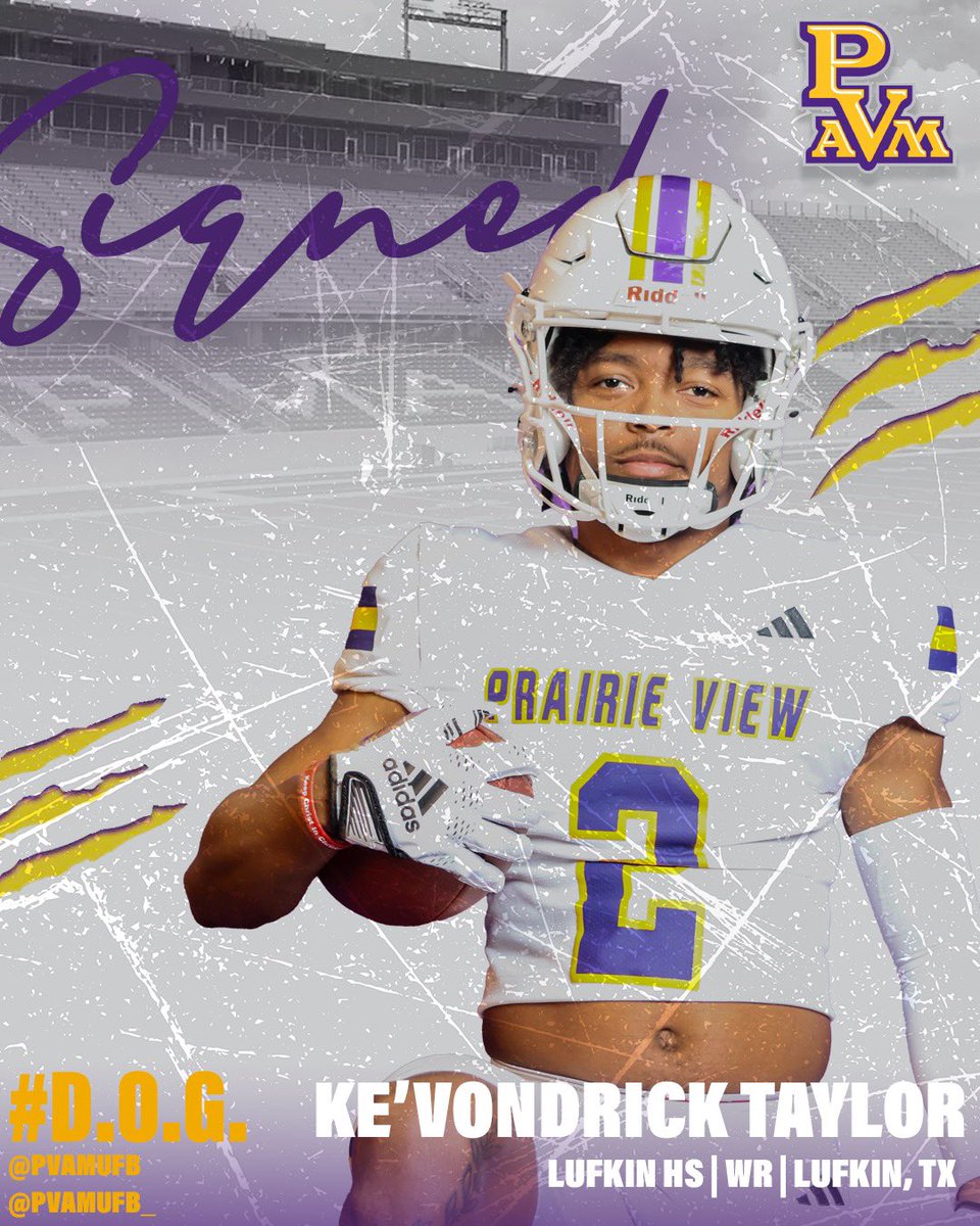 Officially on the Hill✍️
Welcome home, Ke’Vondrick Taylor!

#DOG | #WTW | #PVAMUFootball