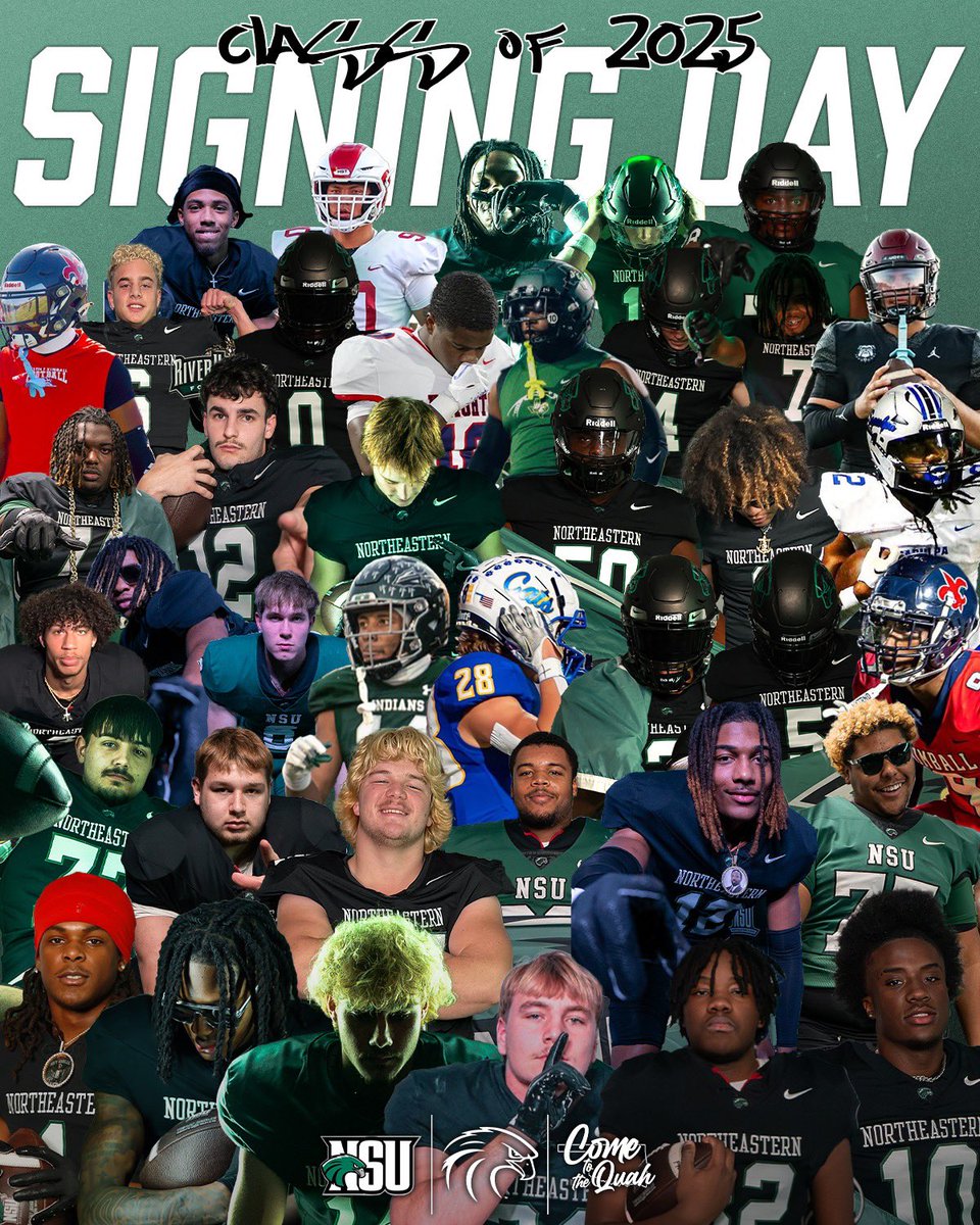 Darrin Chiaverini (@coachchev6) on Twitter photo Our 2025 <a href="/NSU_Football/">Northeastern State Football</a> High School Signing Class is Official! #TheQuah25 🙌🏆🧩🔥🦅🔥 Our 2025 <a href="/NSU_Football/">Northeastern State Football</a> High School Signing Class is Official! #TheQuah25 🙌🏆🧩🔥🦅🔥