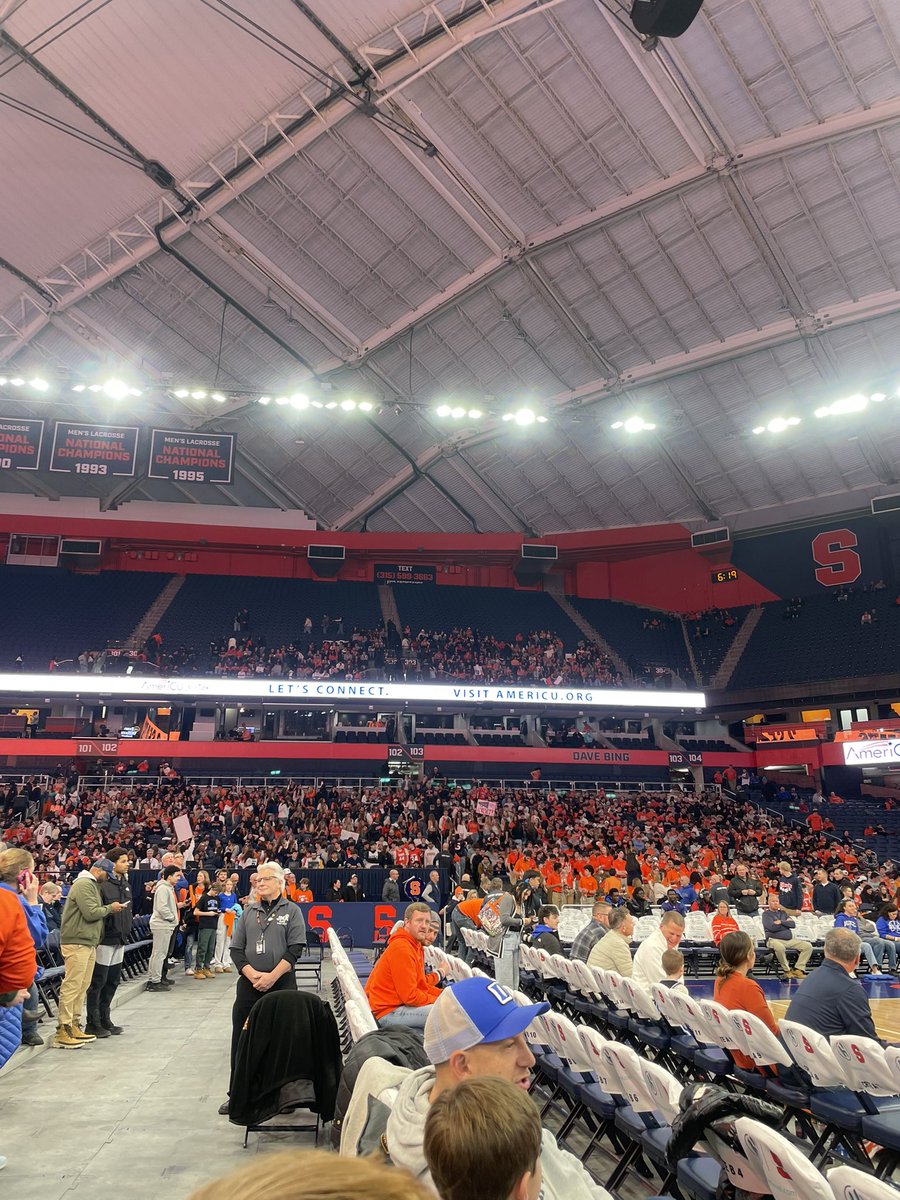 Strong student section turnout 40 minutes to tip. 

Duke has won 15 straight. Cooper Flagg is the real deal. Maliq Brown is back. 

Beyond pumped to be on the call with <a href="/TylerJAitken/">Tyler Aitken</a>!

WAER.org at 6:30.