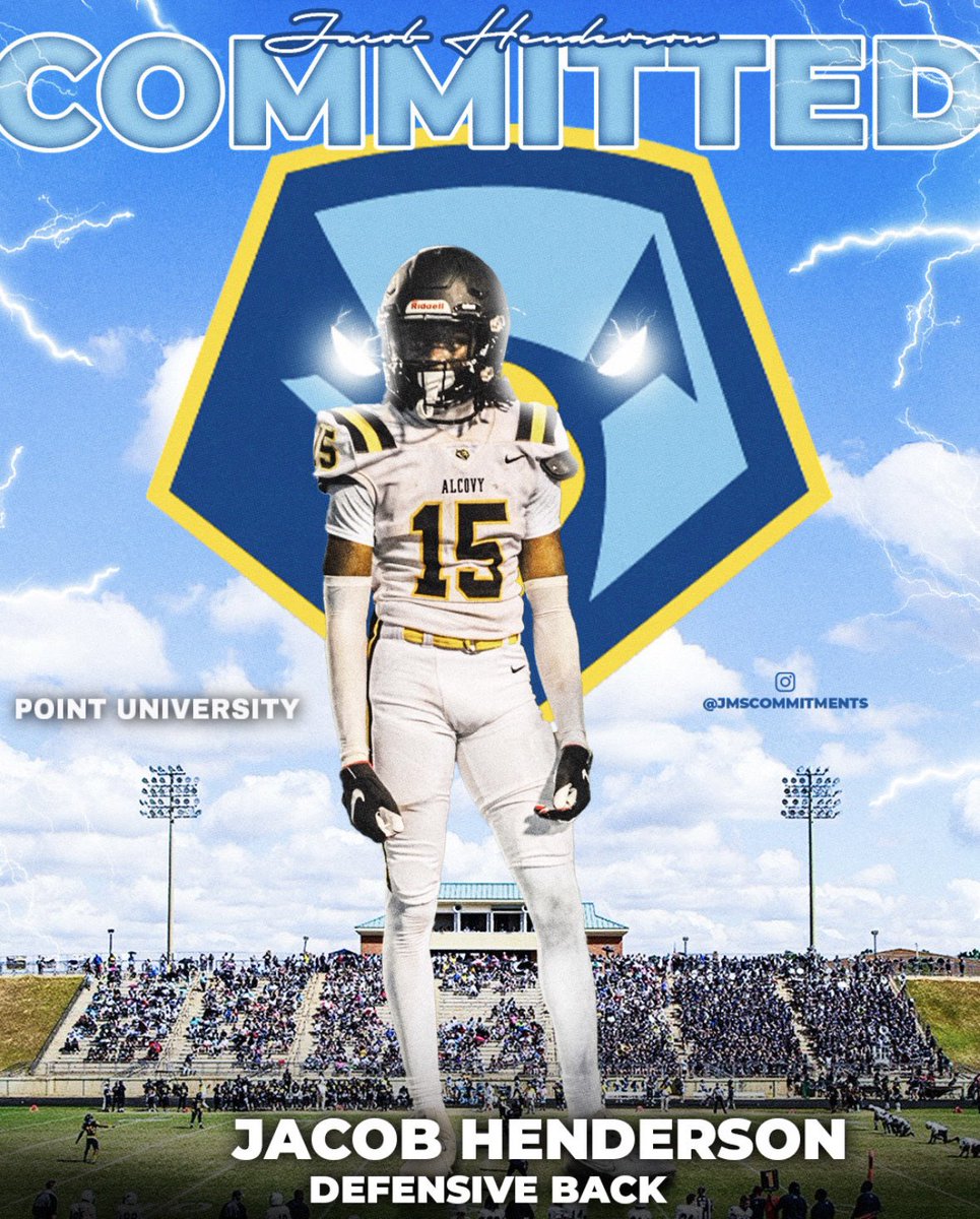 Jacob โJakeโ Henderson (@jhenderson7_) on Twitter photo 1000% COMMITTED!!!! ๐ฆ
#GOSKYHAWKS #AGTG ๐<a href="/PointFootball/">Point University Football</a> <a href="/AlcovyFootball/">AlcovyHSFootball</a> 1000% COMMITTED!!!! ๐ฆ
#GOSKYHAWKS #AGTG ๐<a href="/PointFootball/">Point University Football</a> <a href="/AlcovyFootball/">AlcovyHSFootball</a>