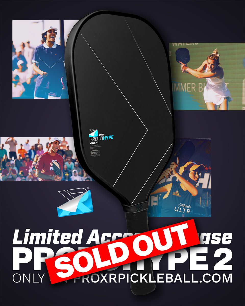We launched our newest Protohype in our newsletter early this afternoon and sold out already. Subscribe to make sure you don’t miss the next one. 👀

proxrpickleball.us14.list-manage.com/subscribe?u=9a…