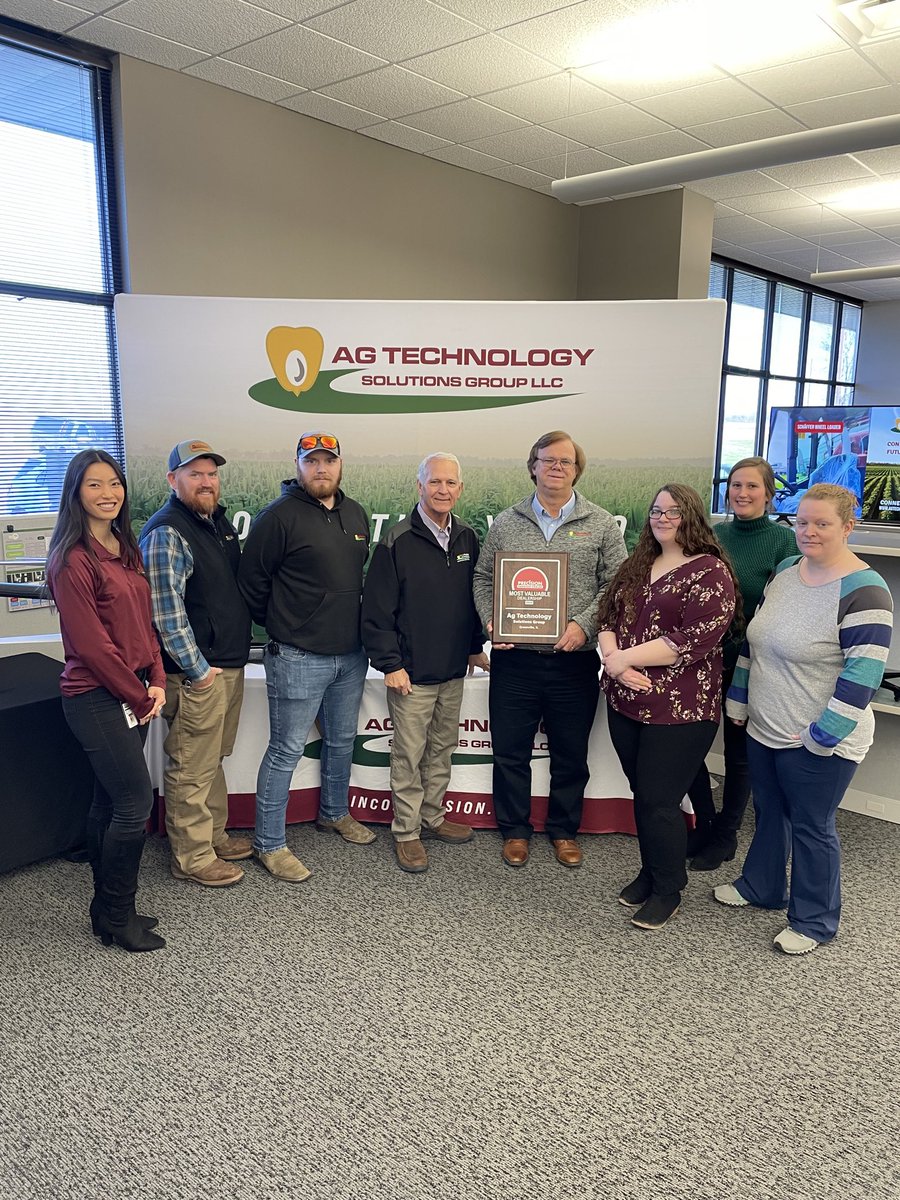 LincoPrecision's tweet image. Congratulations to Ag Technology Solutions Group, our parent company, for winning the 2025 Most Valuable Dealership of the Year Award given by Precision Farming Dealer! We couldn’t be prouder of them!