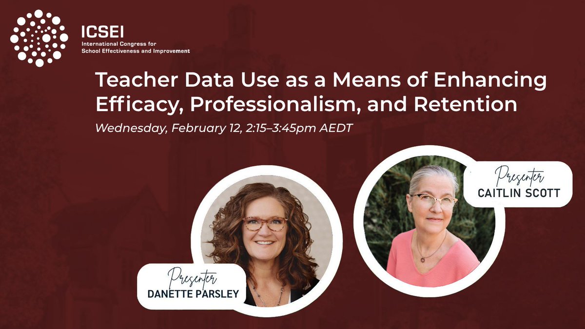 MarzanoResearch's tweet photo. Starting soon! Join us this afternoon to see how data use through teacher-led research helped educators optimize their practice and build efficacy. #ICSEI2025 #ICSEI #ICSEI25 @ICSEIglobal https://t.co/69y0JHV6ik