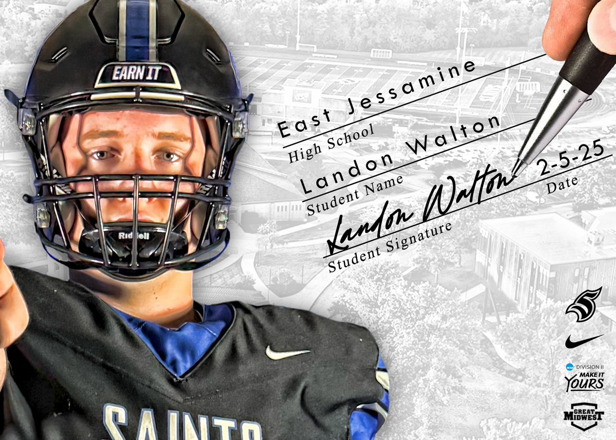 Thomas More Football (@tmu_football) on Twitter photo Welcome to Saints Nation!!
📱<a href="/LandonWalton71/">Landon Walton</a>
🏫 East Jessamine HS
🏈 <a href="/eastjagsFB/">East Jessamine Football</a>
#EarnIt ⚪️⚫️🔵™️ Welcome to Saints Nation!!
📱<a href="/LandonWalton71/">Landon Walton</a>
🏫 East Jessamine HS
🏈 <a href="/eastjagsFB/">East Jessamine Football</a>
#EarnIt ⚪️⚫️🔵™️