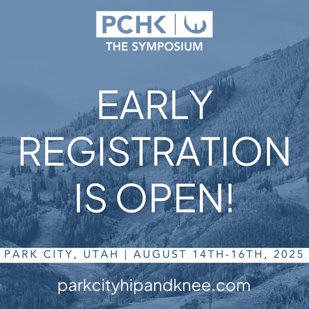 Early Registration for the 11th Annual Park City Hip and Knee Symposium is now open! Visit our website to register today! parkcityhipandknee.com/register