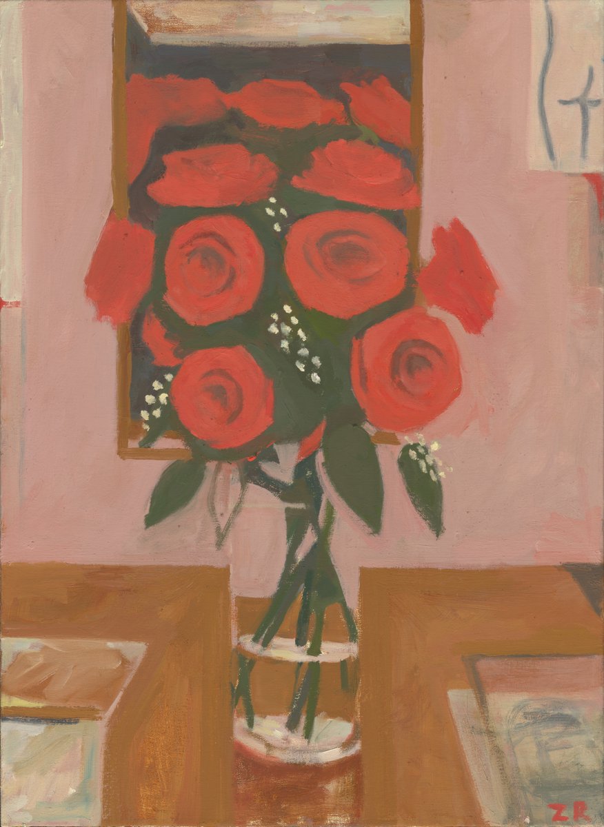 zackrosebrugh's tweet image. Roses in front of studio mirror