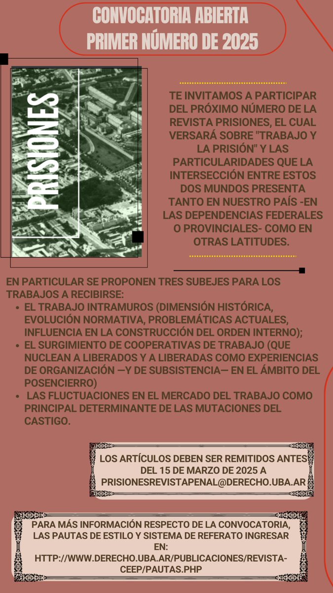 ⚠️CONVOCATORIA para la revista <a href="/PrisionesCeep/">Prisiones Revista digital del CEEP</a> ⚠️
Se agradece difusión.