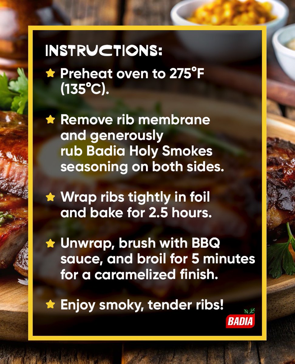 #SuperBowl Sunday is right around the corner, and it calls for legendary #BBQ ribs!

Want to be the #MVP of your #cookout? Elevate your #GameDay with Badia #HolySmokes Pork &amp; Meat Rub—loaded with bold, smoky flavor in every bite! 

🛒 SHOP NOW: bodega.badiaspices.com/shop