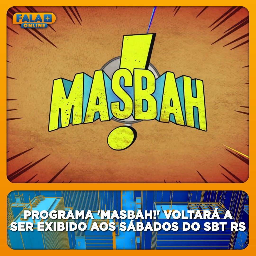 falamaisonline's tweet photo. Programa 'Masbah!' voltará a ser exibido aos sábados do SBT RS.
https://t.co/Q07GRTndq9
#Masbah #SBTRS #Televisão #FalaMaisOnline https://t.co/gXjOvSdDmY