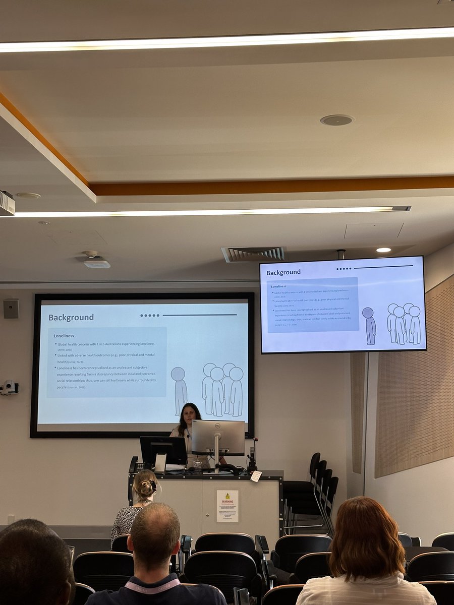 HaPI Research Lab (@hapiresearch) on Twitter photo To start off day 2 of <a href="/ASBHM1/">Australasian Society for Behavioural Health & Med</a> #ASBHM2025, a courageous presentation on her honours research from Sam O’Brien on self-determined solitude in attachment orientations predicting loneliness. 👫 Amazing work! 👏 To start off day 2 of <a href="/ASBHM1/">Australasian Society for Behavioural Health & Med</a> #ASBHM2025, a courageous presentation on her honours research from Sam O’Brien on self-determined solitude in attachment orientations predicting loneliness. 👫 Amazing work! 👏