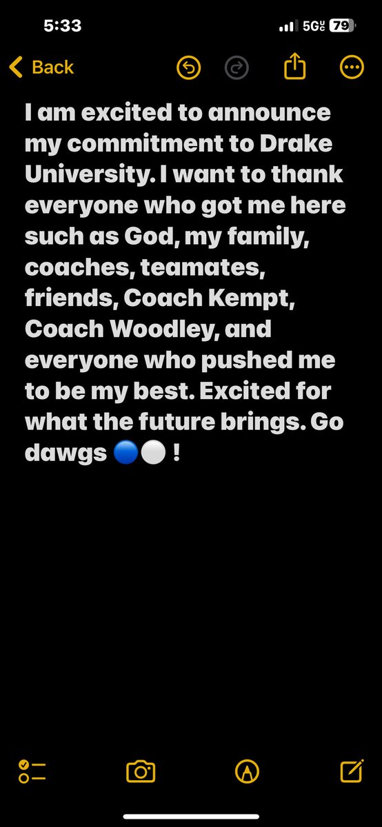 Committed! 🔵⚪️ 
<a href="/DrakeBulldogsFB/">Drake Football</a> <a href="/CoachJoeWoodley/">Coach Joe Woodley</a> <a href="/CoachKyleKempt/">Kyle Kempt</a> <a href="/CoachMHopkins/">Martin Hopkins</a> <a href="/StRitaFootball/">St. Rita Football</a> <a href="/EDGYTIM/">Timothy “EDGYTIM” OHalloran</a> <a href="/AllenTrieu/">Allen Trieu</a>