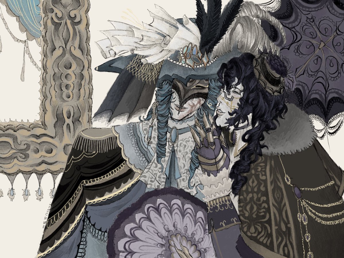 Lischwii's tweet image. Headcanon that both like to talk about gossips #Dottore #Pantalone #Dottolone #Genshinlmpact