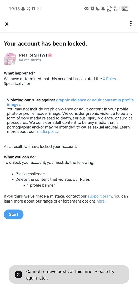 Someone reported my banner I think 😔 now I have to cut myself differently to have a new one