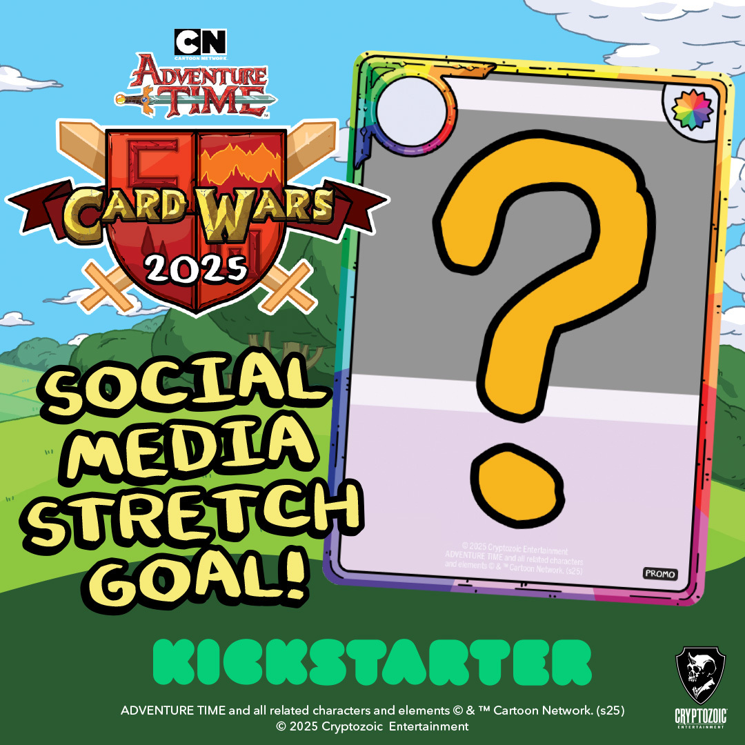 Social media stretch goal alert! If you want to support the Adventure Time Card Wars 2025 Kickstarter and help unlock a special Promo Card, please like and reshare this post! Follow the Kickstarter to see what card is unlocked!

bit.ly/ATCW-25