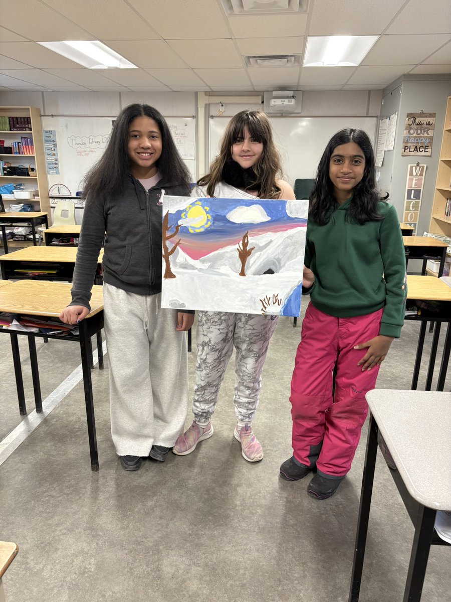 Our winter art creation for the school auction. How much would you bid?