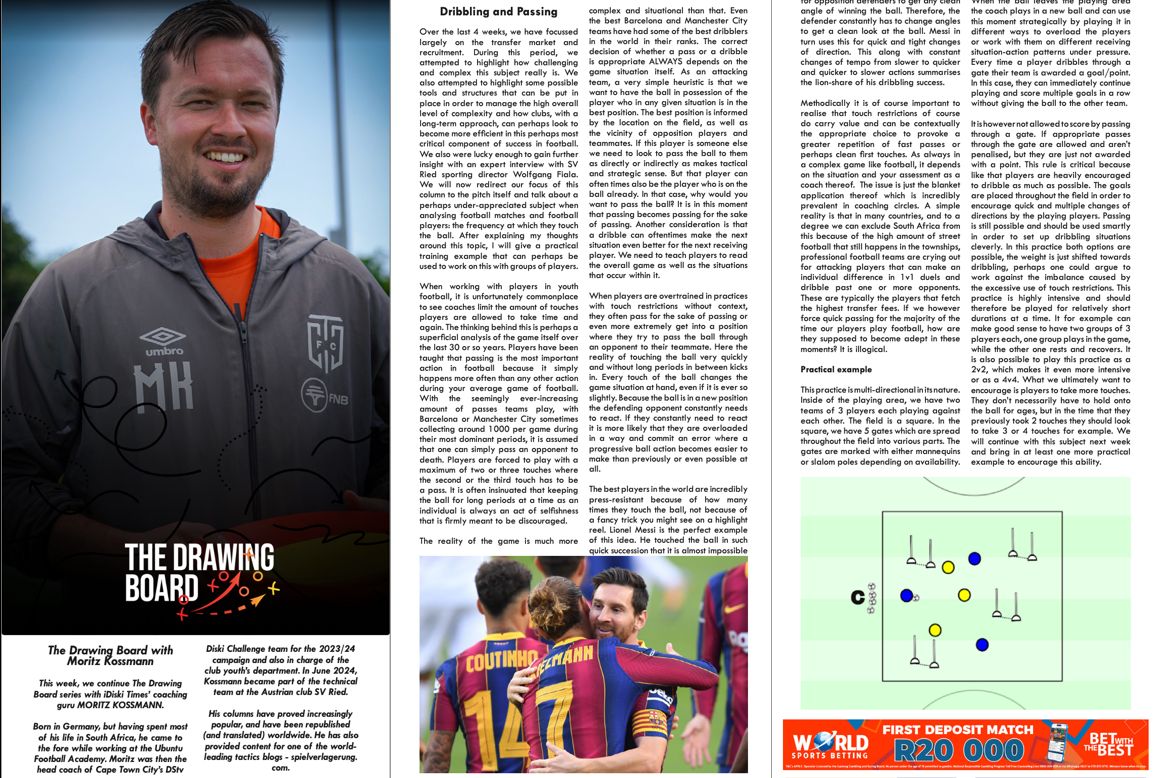 Moritz Kossmann (@moritzkossmann1) on Twitter photo In this weeks <a href="/iDiskiTimes/">iDiski Times</a> article I wrote about dribbling and the under-appreciated factor of the frequency with which a player touches the ball. I elaborate on this and present a practical example of how this can be worked on quite implicitly with a 3v3 training exercise. In this weeks <a href="/iDiskiTimes/">iDiski Times</a> article I wrote about dribbling and the under-appreciated factor of the frequency with which a player touches the ball. I elaborate on this and present a practical example of how this can be worked on quite implicitly with a 3v3 training exercise.