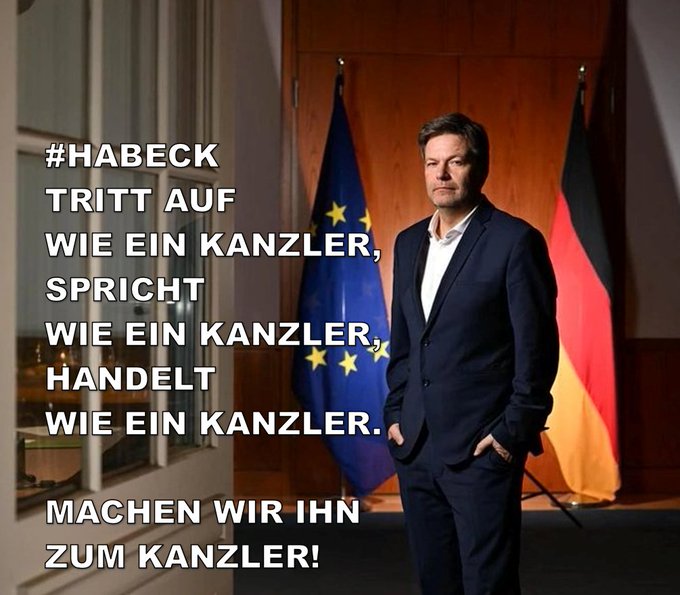 Und im Übrigen bin ich der Meinung, dass Robert Habeck derzeit der einzige ehrenhafte, anständige Kanzlerkandidat ist.