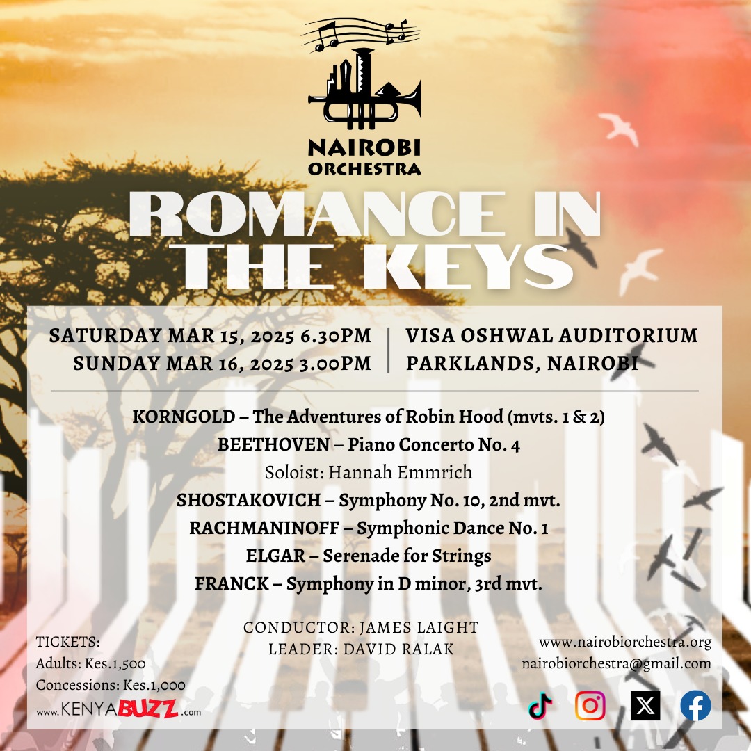From the sweeping heroism of Robin Hood 🏹 to the stormy depths of Shostakovich, the soul-stirring passion of Beethoven’s Piano concerto to Rachmaninoff’s Symphonic Dances - come and experience a magical music weekend with us. 

Get your tickets before they sell out! <a href="/KenyaBuzz/">KenyaBuzz</a>