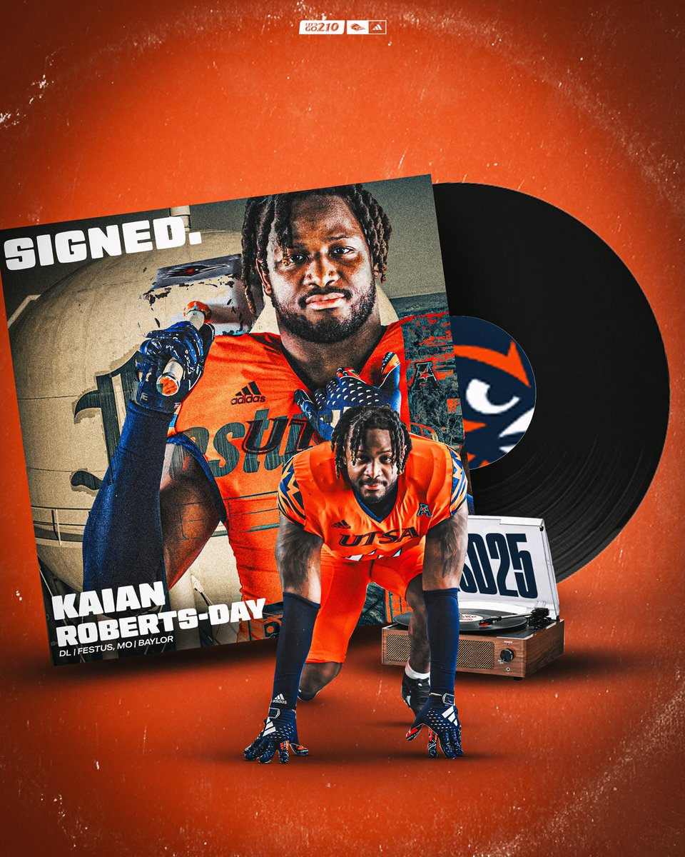 UTSA Football 🏈 (@utsaftbl) on Twitter photo ✍️ 𝓢𝓲𝓰𝓷𝓮𝓭
☑️ Kaian Roberts-Day
📍 Festus, MO | Baylor
🏈 DL
Welcome to the #210TriangleofToughness, <a href="/DayKaian/">Kaian Roberts-Day</a>
#NSD25 | #BirdsUp🤙 ✍️ 𝓢𝓲𝓰𝓷𝓮𝓭
☑️ Kaian Roberts-Day
📍 Festus, MO | Baylor
🏈 DL
Welcome to the #210TriangleofToughness, <a href="/DayKaian/">Kaian Roberts-Day</a>
#NSD25 | #BirdsUp🤙
