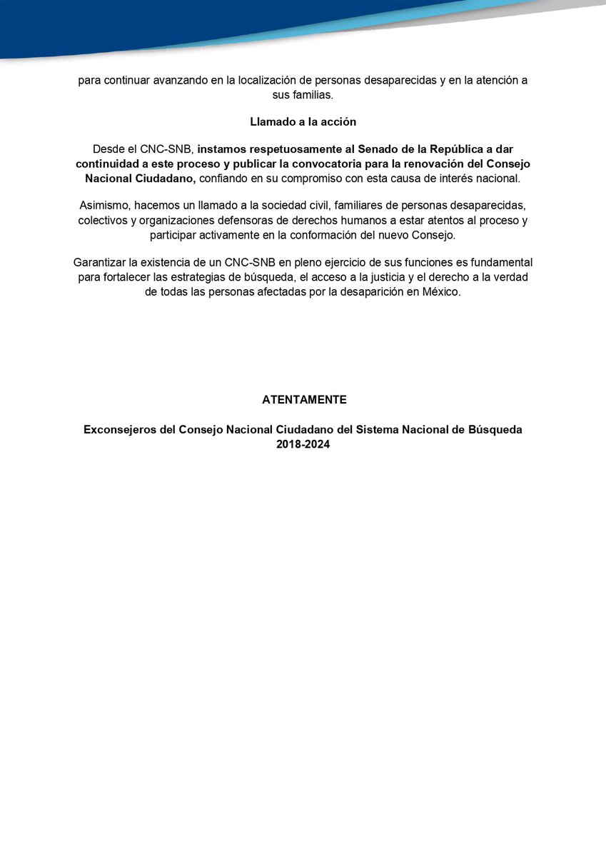 📢 COMUNICADO A FAMILIARES DE PERSONAS DESAPARECIDAS, AUTORIDADES, MEDIOS DE COMUNICACIÓN Y SOCIEDAD MEXICANA 📢 <a href="/Claudiashein/">Claudia Sheinbaum Pardo</a>  <a href="/senadomexicano/">Senado de México</a> <a href="/SEGOB_mx/">Gobernación</a> <a href="/rosaicela_/">Rosa Icela Rodríguez Velázquez</a>  <a href="/arturomedinap/">Arturo Medina</a> <a href="/Busqueda_MX/">Comisión Nal. de Búsqueda Mx</a>