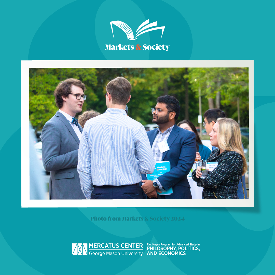 HayekProgram's tweet photo. Reflect on key moments from the 2024 Markets &amp; Society Conference. Don't miss the opportunity to contribute to the 2025 edition—submit your paper proposal today. 📄 https://t.co/BpX1Jrjiro https://t.co/sVH50H4zSI