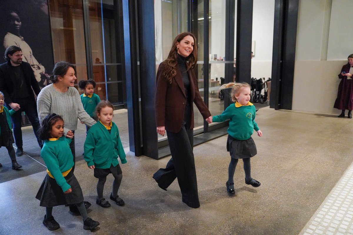 The Princess of Wales  joined a group of four and five-year-old school children at the National Portrait
Gallery &amp;  launched a project from The Royal Foundation Centre for Early Childhood aimed at supporting young children in the development of crucial social and emotional skills