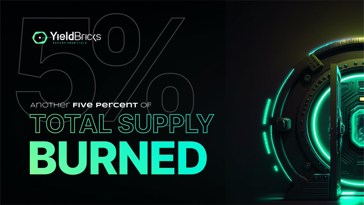 YieldBricks's tweet image. 👀🚨 MAJOR BURN EVENT COMPLETE!

🔥 $960,000 worth of $YBR – 5% of the total supply – has just been permanently removed from circulation, reinforcing our commitment to long-term sustainability and value appreciation. This comes on top of previous burn events, pushing our…