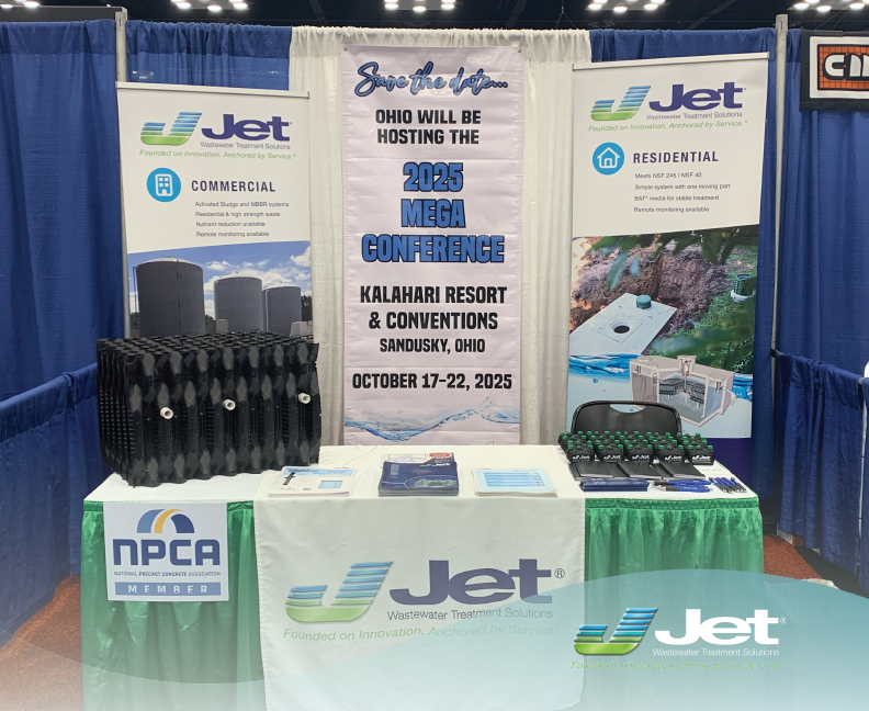 JetIncorp's tweet image. Stop by visit with Dominic and Ed at Booth 1633 at The Precast Show 2025 in the Indianapolis Convention Center on February 5 - 7th where we answer questions on sewage treatment for residential and commercial applications.