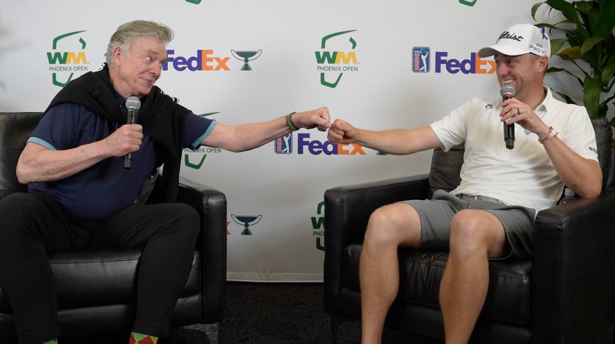 netflix's tweet photo. Shooter McGavin crashes the WM Phoenix Open press conference 👀 https://t.co/dZTI70gfMS